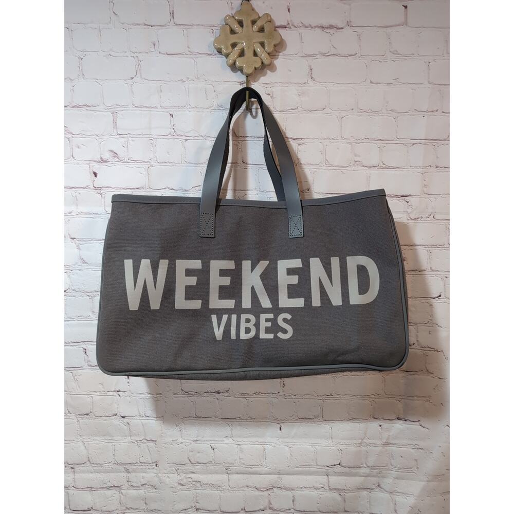 Santa Barbara Design Studio Canvas 'Weekend Vibes' Tote 19.5 x 11" X 6.5 Gray